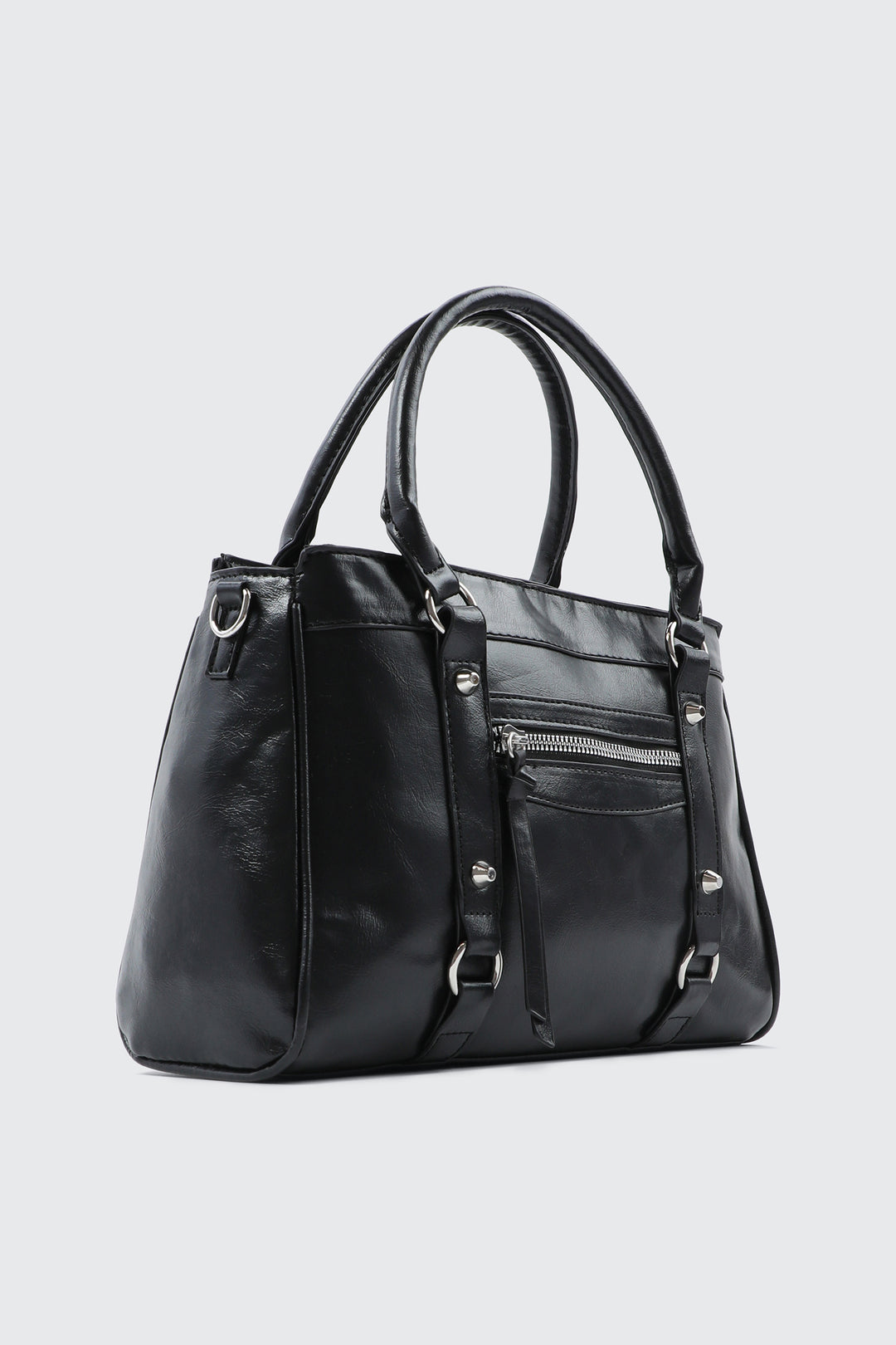 Crinkle Faux Leather Tote Bag