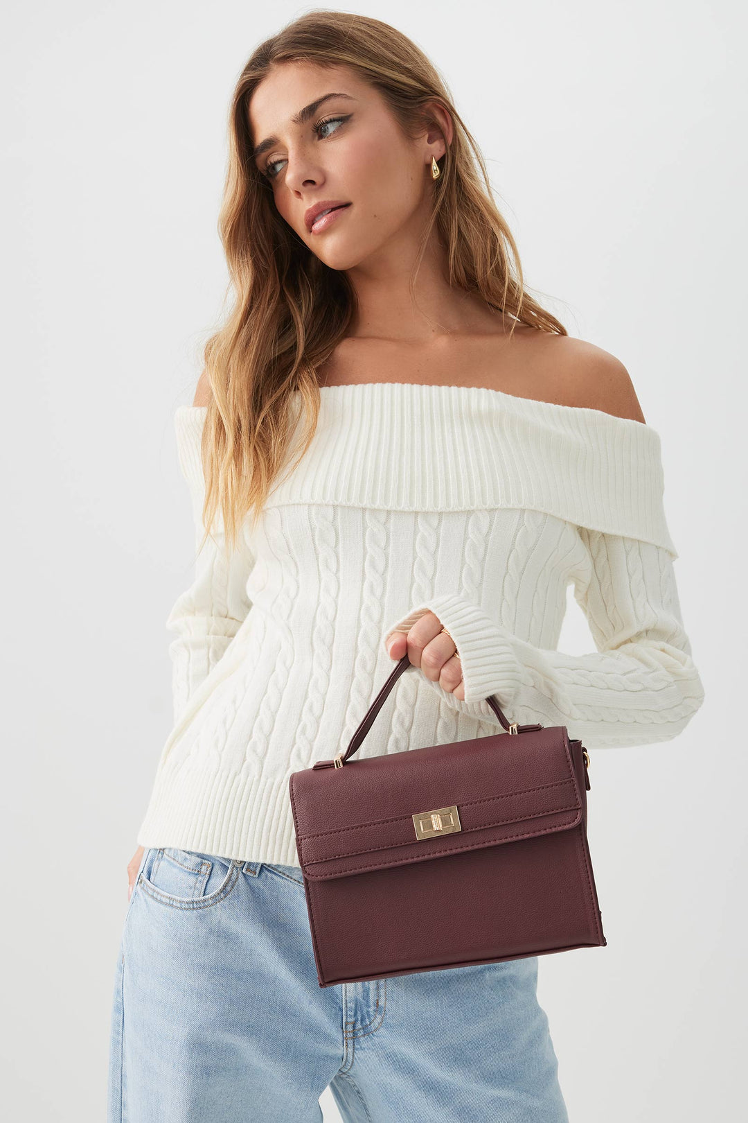 Faux leather Square Handbag