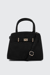 Faux Suede Structured Handbag