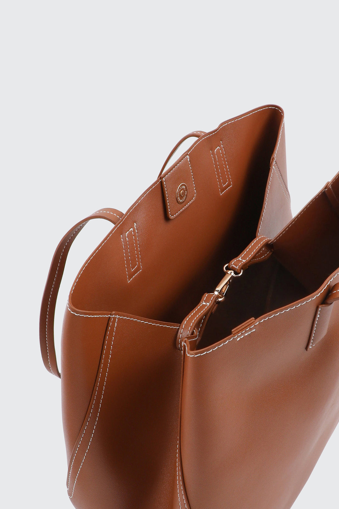 Large Faux Leather Tote Bag with Pouch