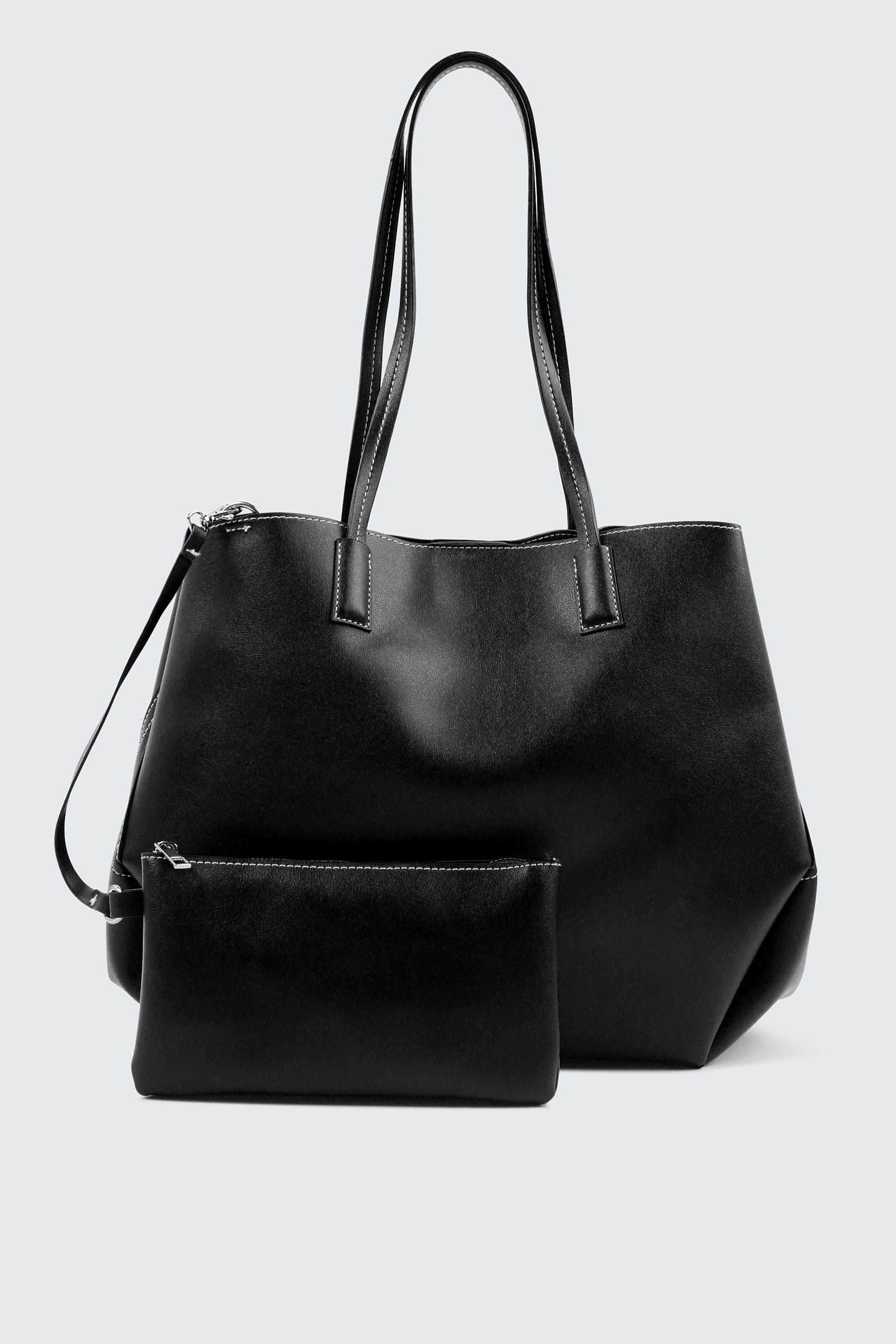 Large Faux Leather Tote Bag with Pouch – Ardene Large Faux Leather Tote Bag with Pouch – Ardene