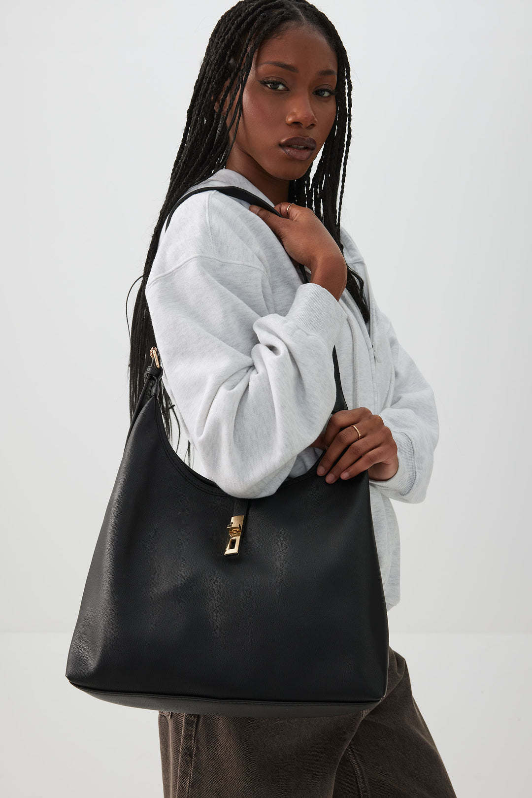 Large Faux Leather Tote Bag