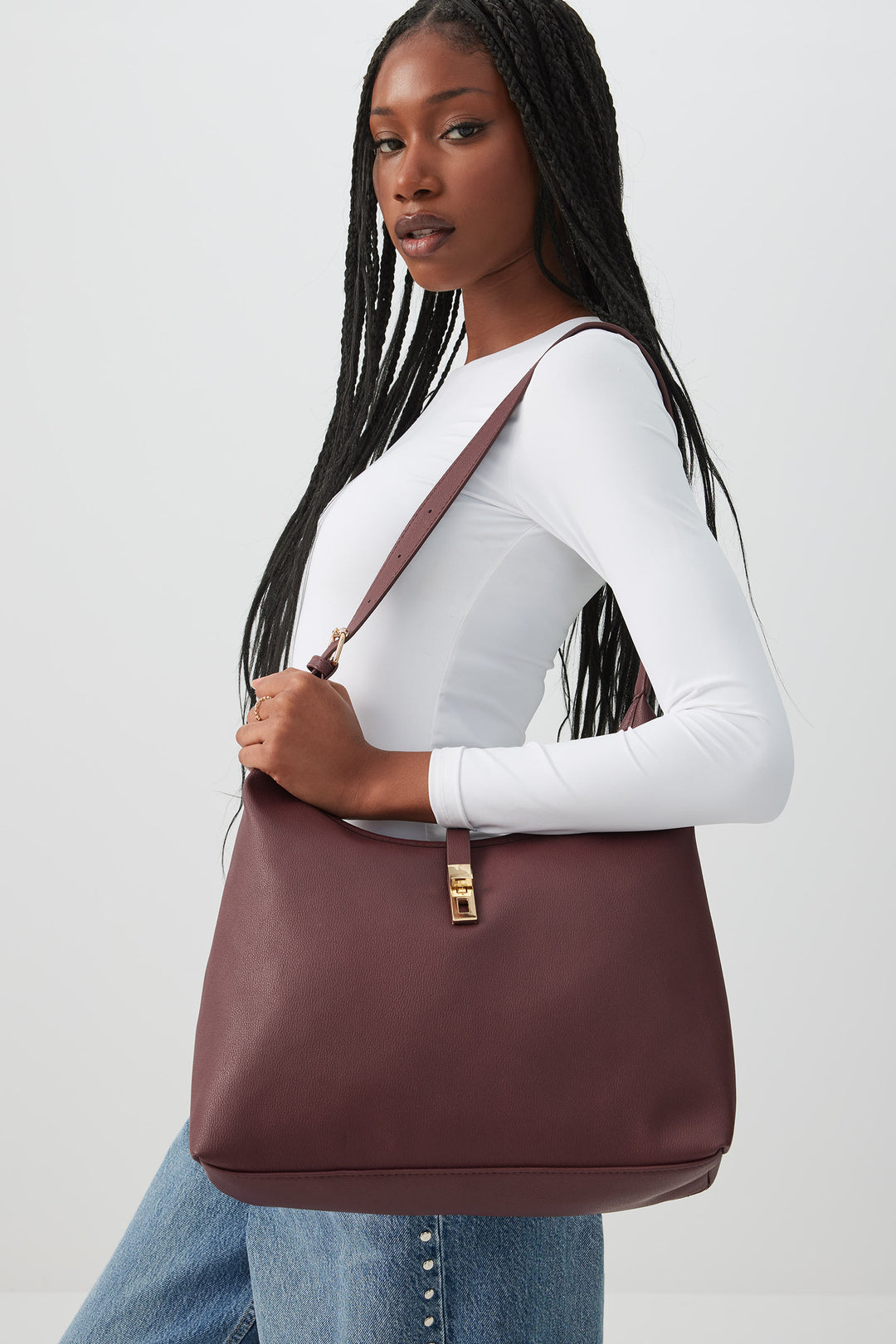Large Faux Leather Tote Bag
