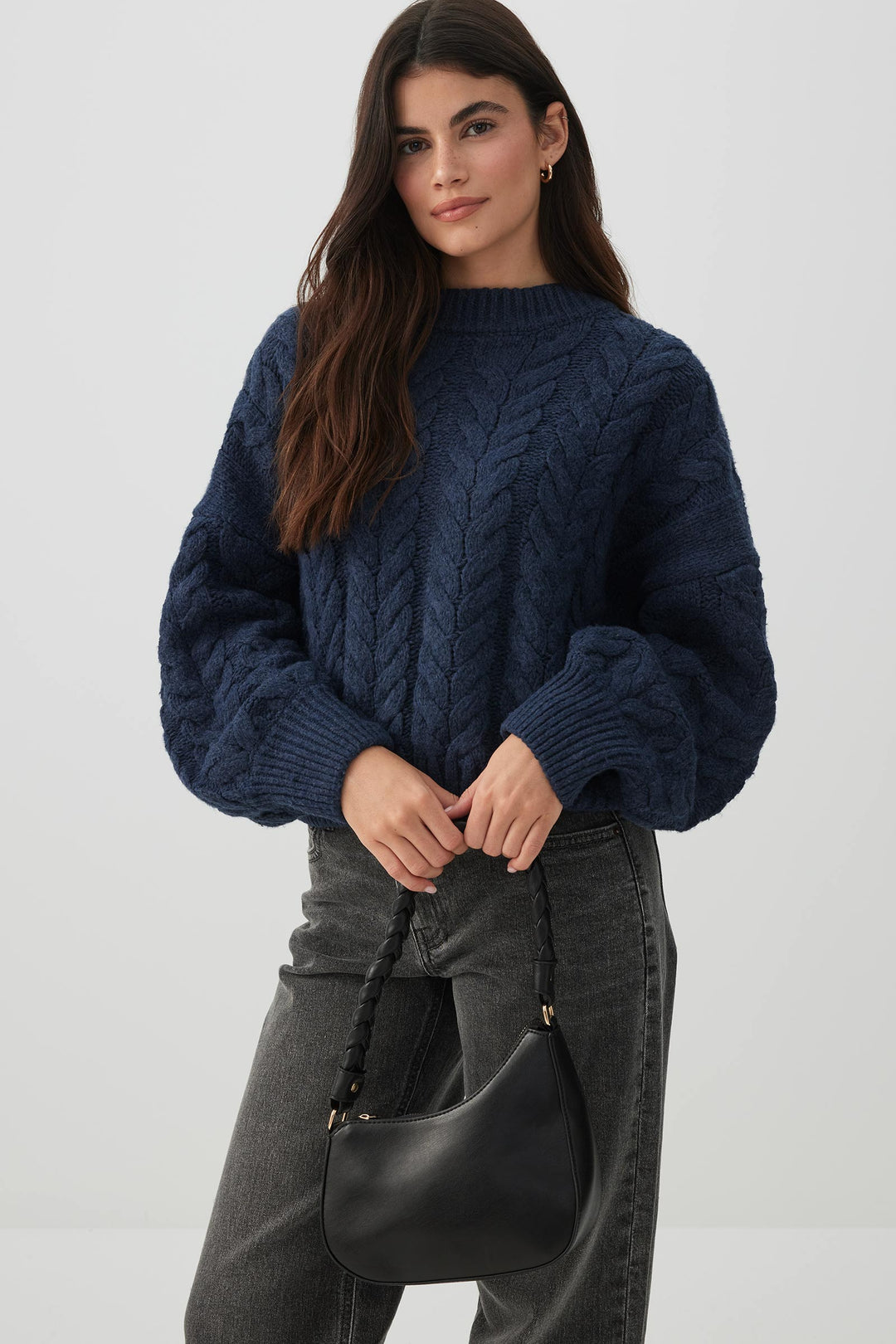 Braided Strap Baguette Bag