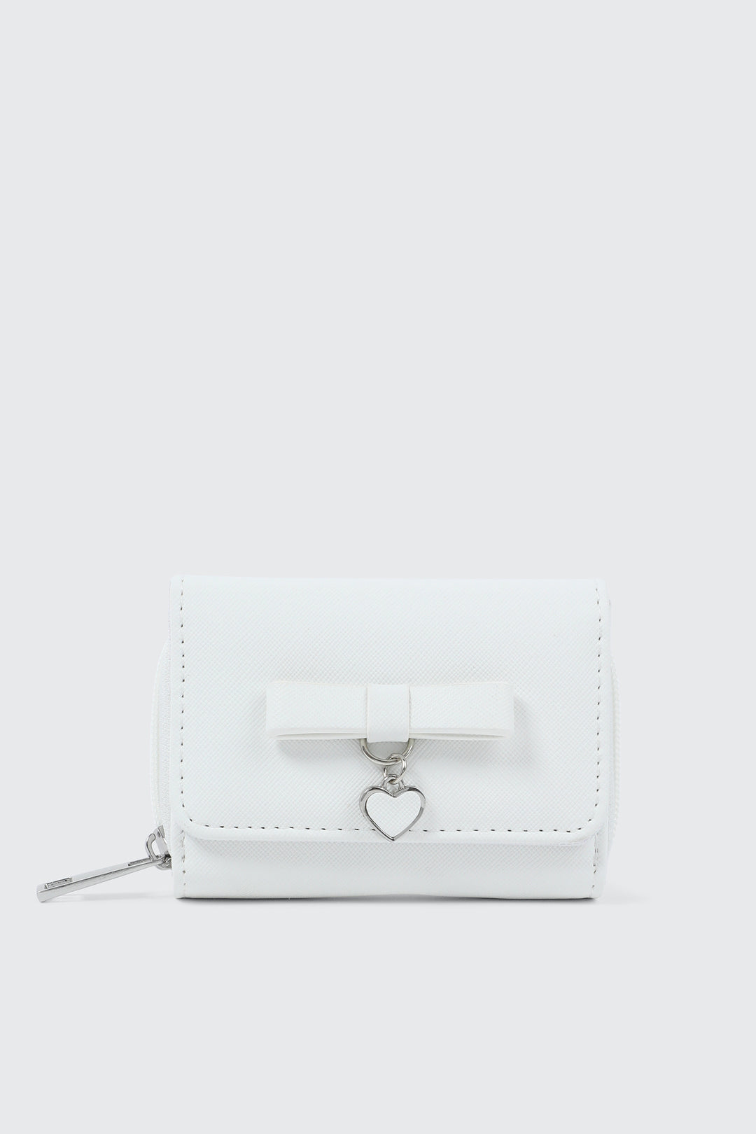 Folded Wallet with Heart Charm Detail