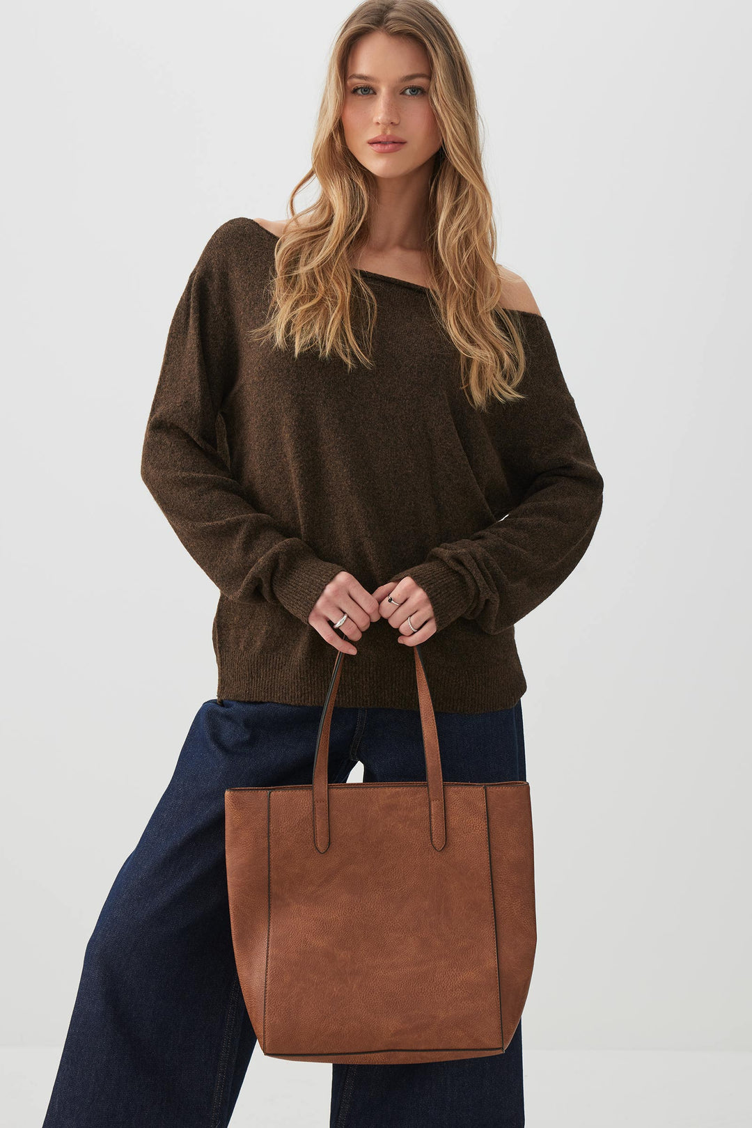Minimalist Faux Leather Tote Bag