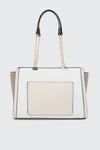 Faux Leather Tote Bag with Chain Straps