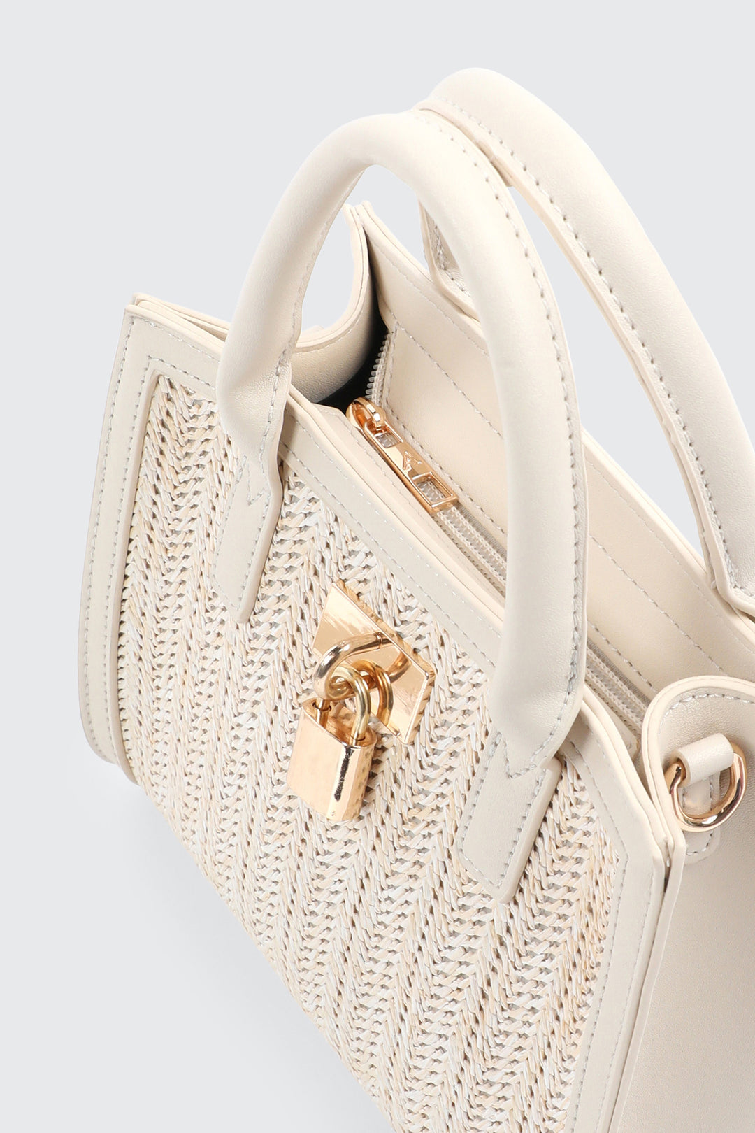 Square Handbag with Padlock Detail