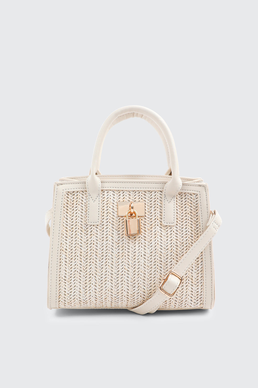 Square Handbag with Padlock Detail