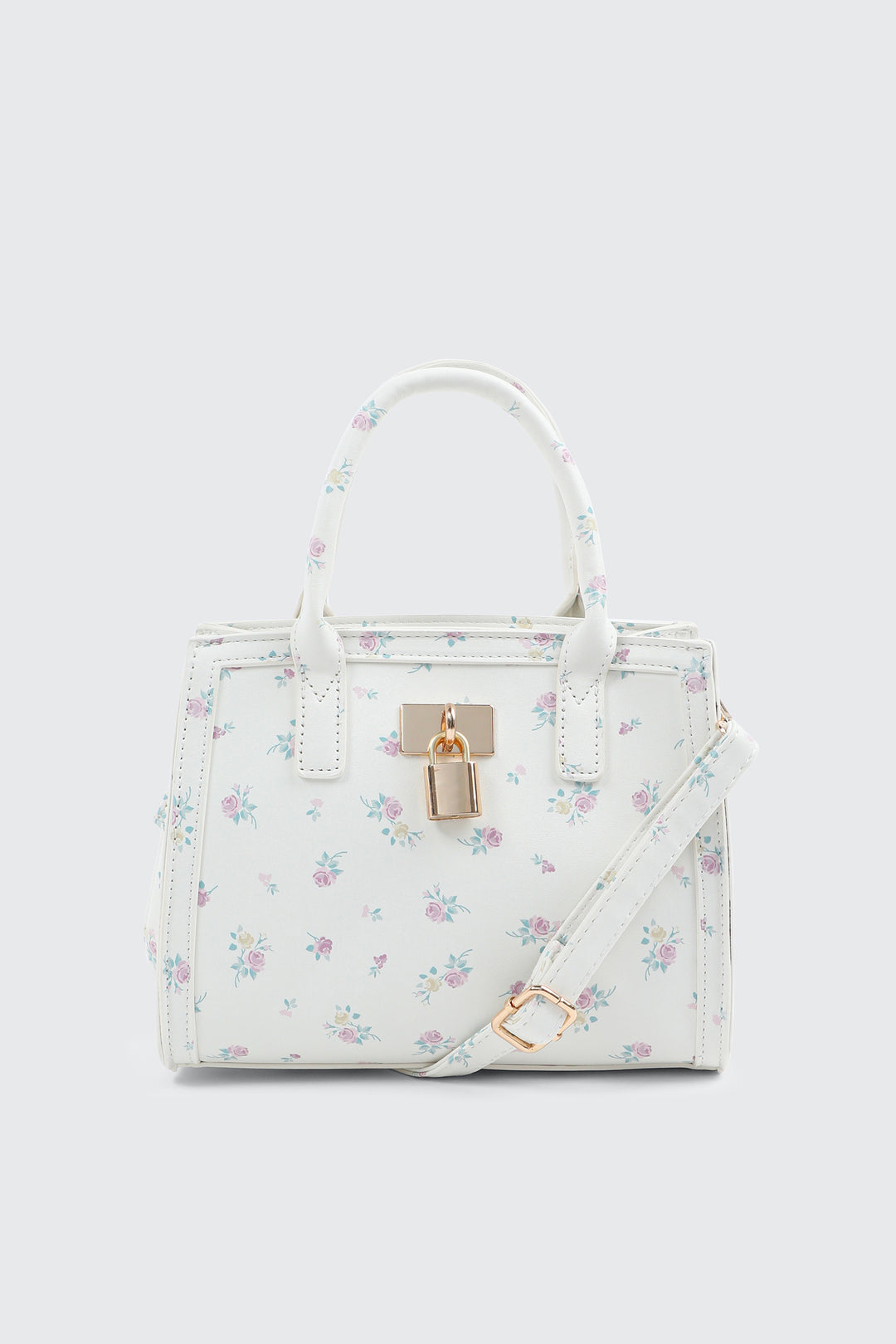 Square Handbag with Padlock Detail