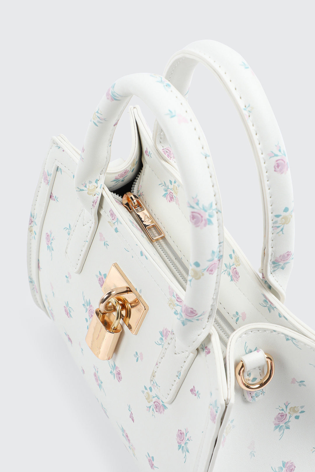 Square Handbag with Padlock Detail