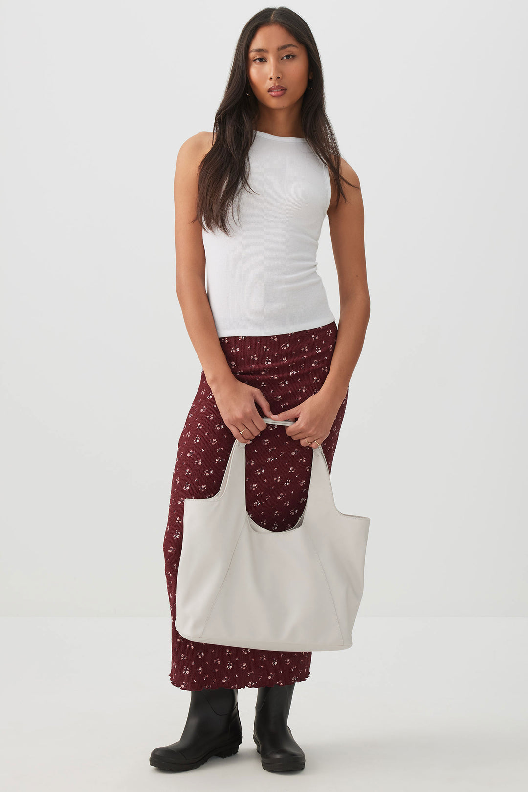 Grand sac d'épaule souple en faux cuir