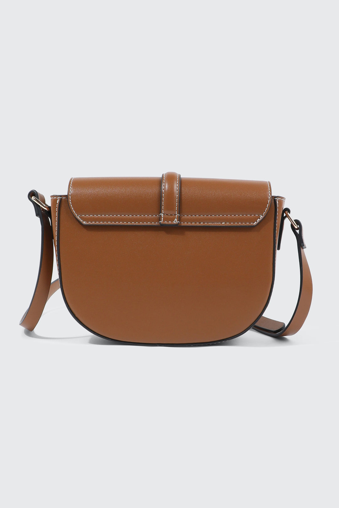 Woven Panel Saddle Crossbody Bag