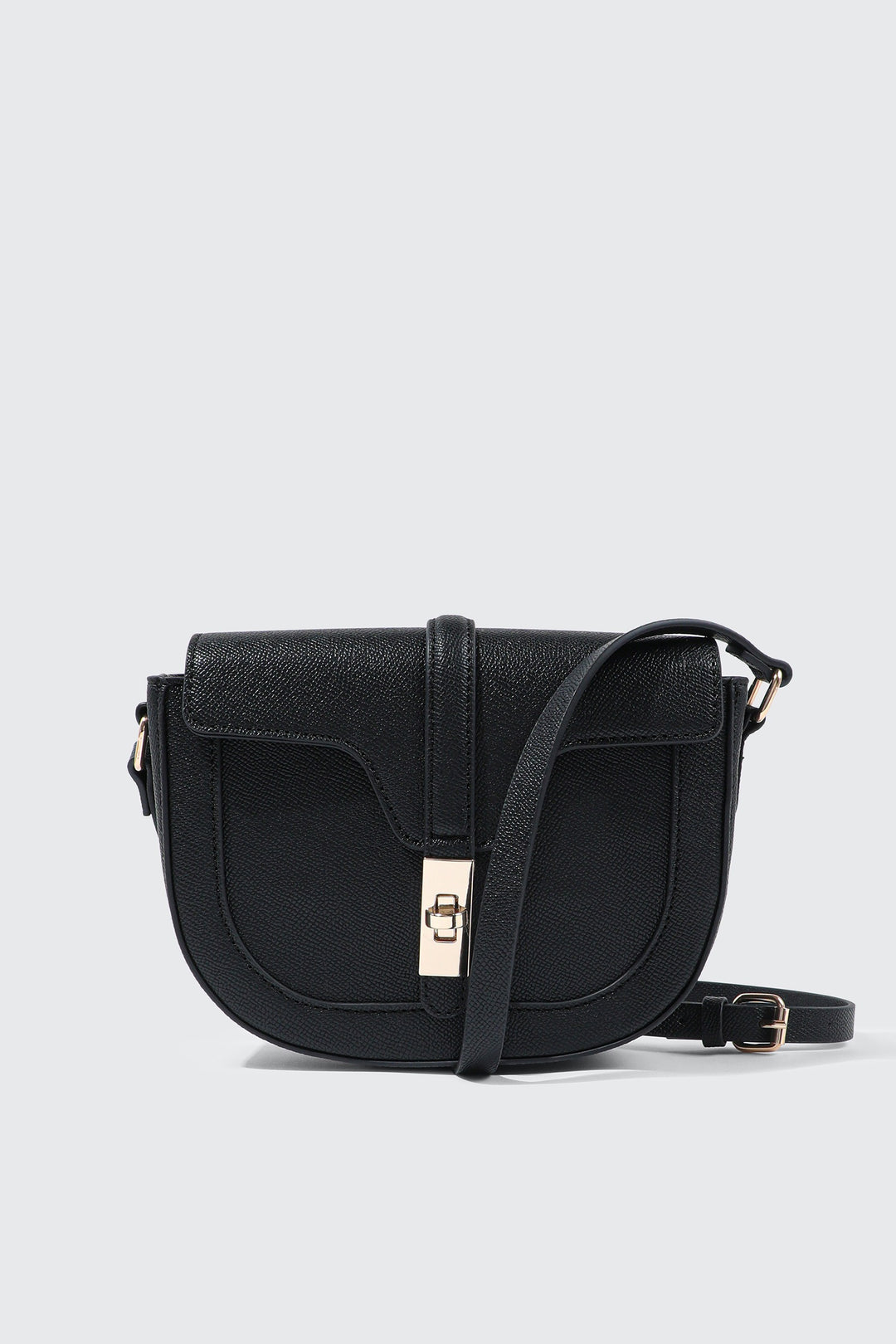Woven Panel Saddle Crossbody Bag