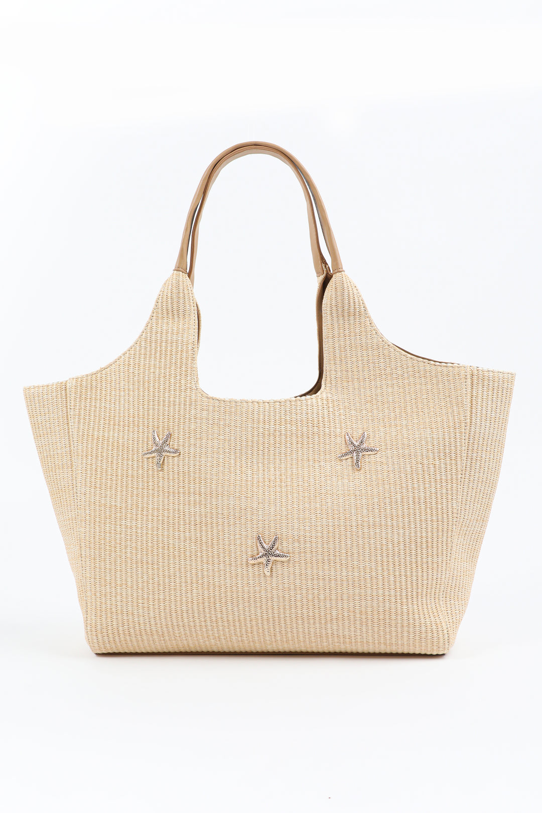 Fourre-tout en paille à détail d'étoiles de mer