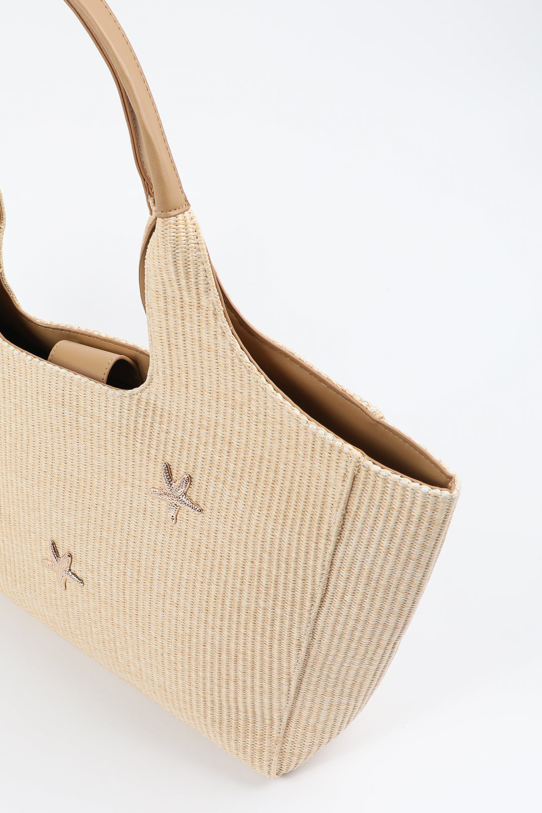 Fourre-tout en paille à détail d'étoiles de mer