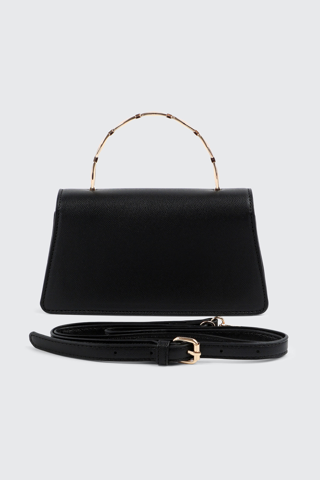 Faux Leather Evening bag with Metal Handle