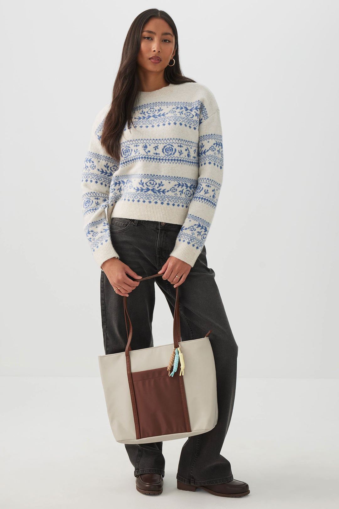 Nylon Tote Bag with Charms