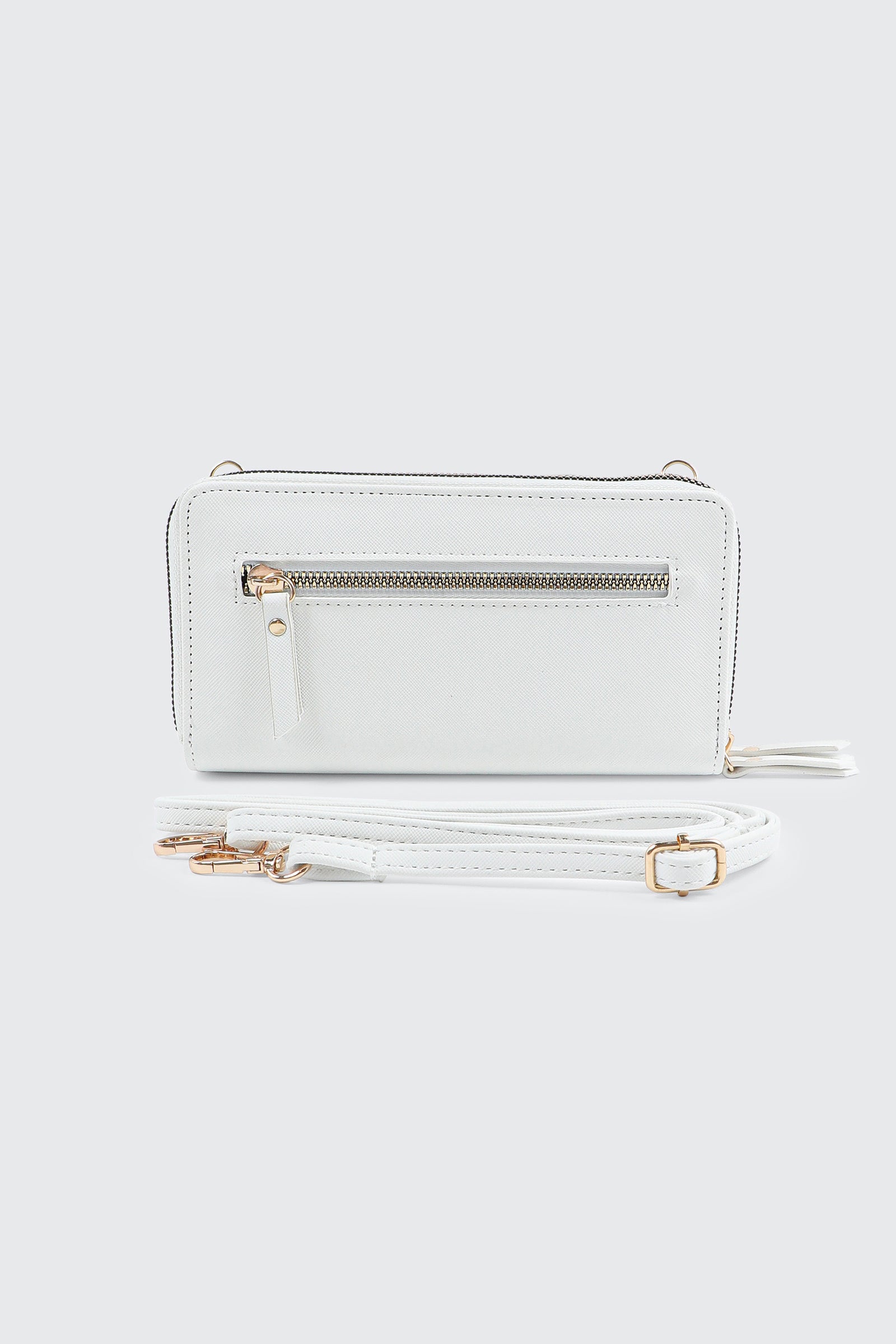 WALLET bag＋POCKET shoulder／キルティングWhite Crossbody Wallet White | Ardene Canada