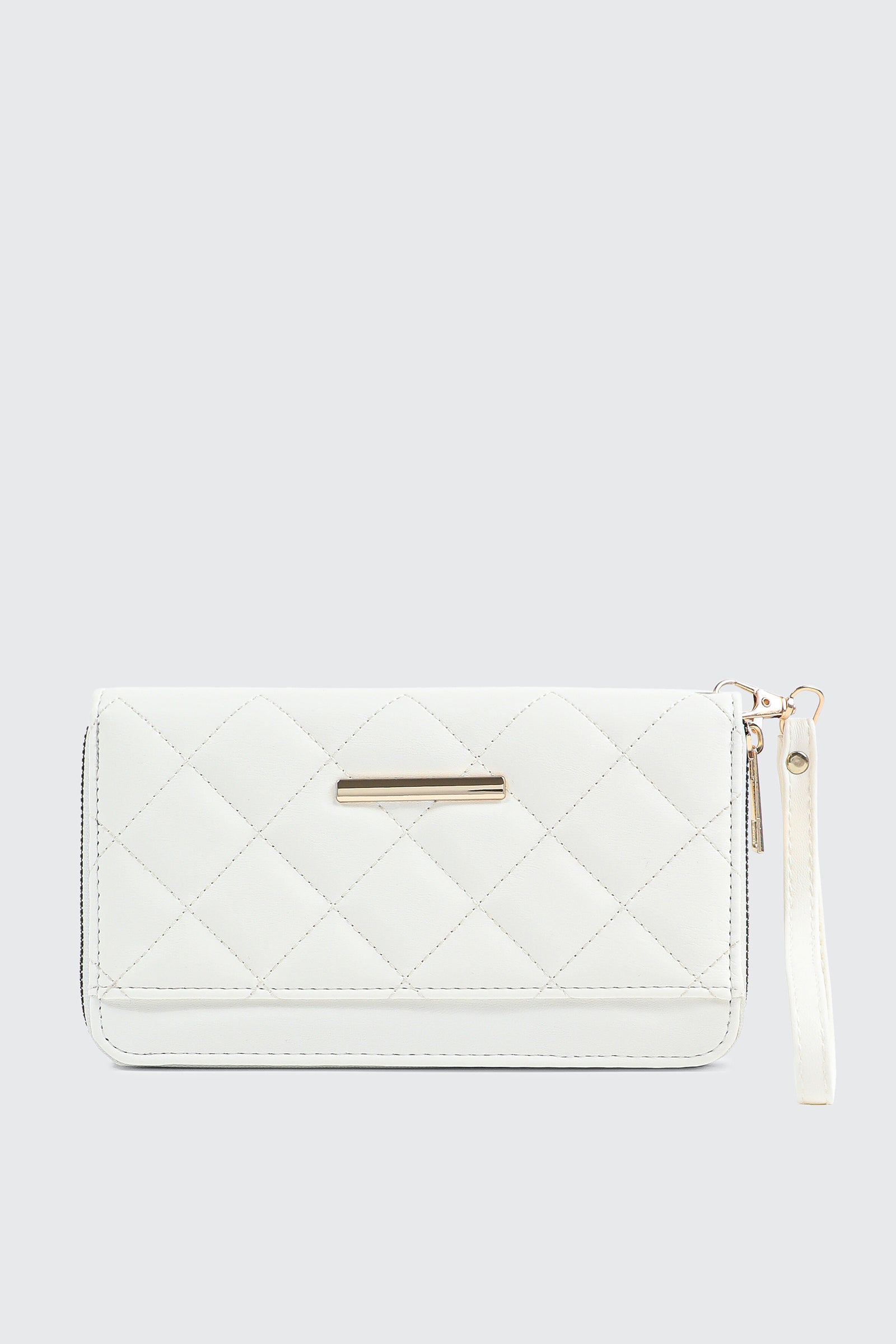 Wallet QUILTING 【公式通販】 ポーチ付き／white shoulder QUILTING Wallet ポーチ付き／White shoulder ショルダーバッグ