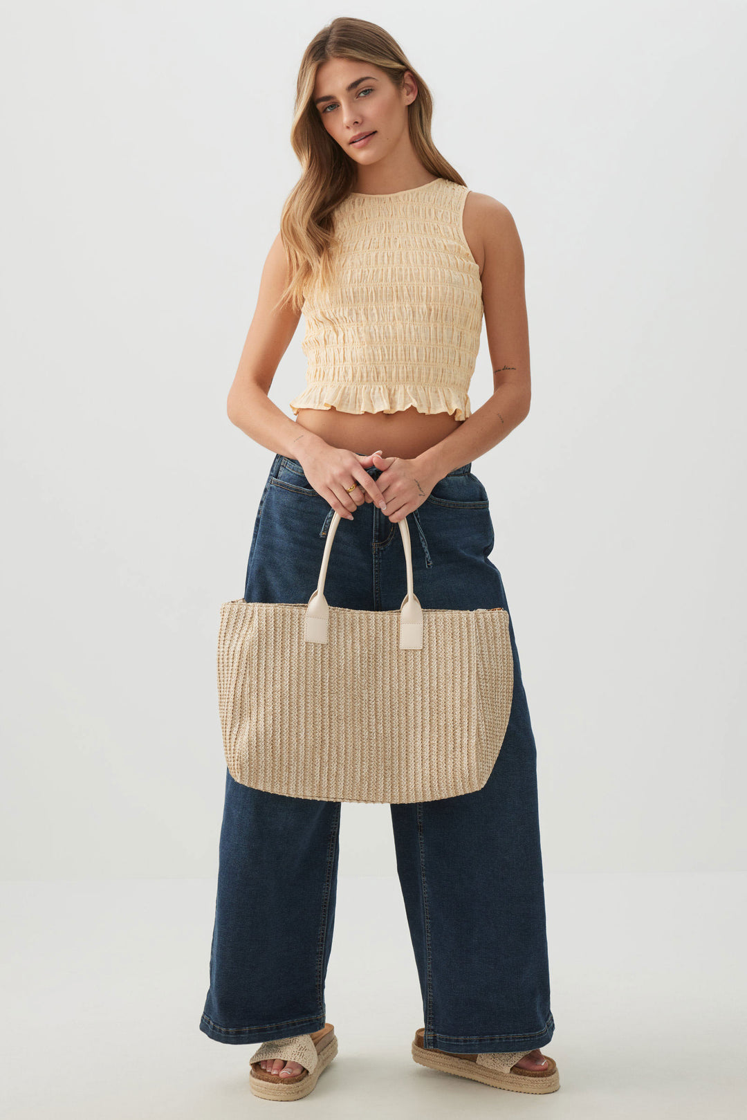 Braided Straw Tote