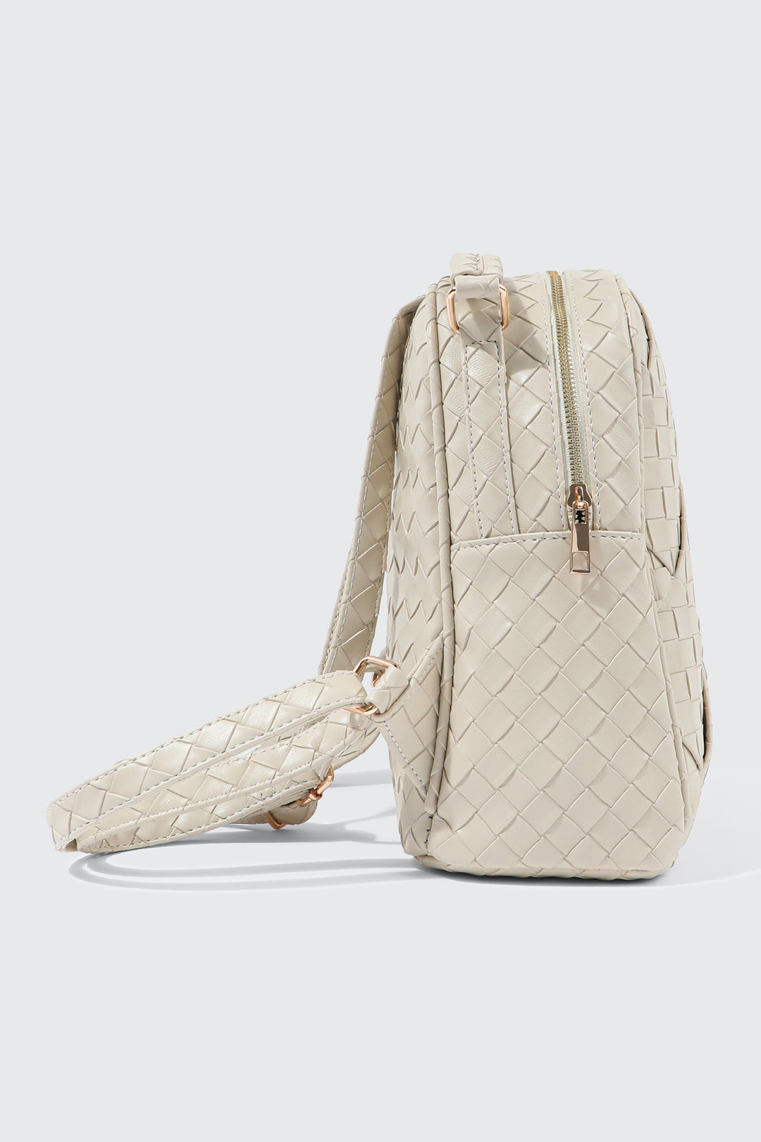 ardene mini backpack Ardene Women's Quilted Woven Mini Backpack in Off-White