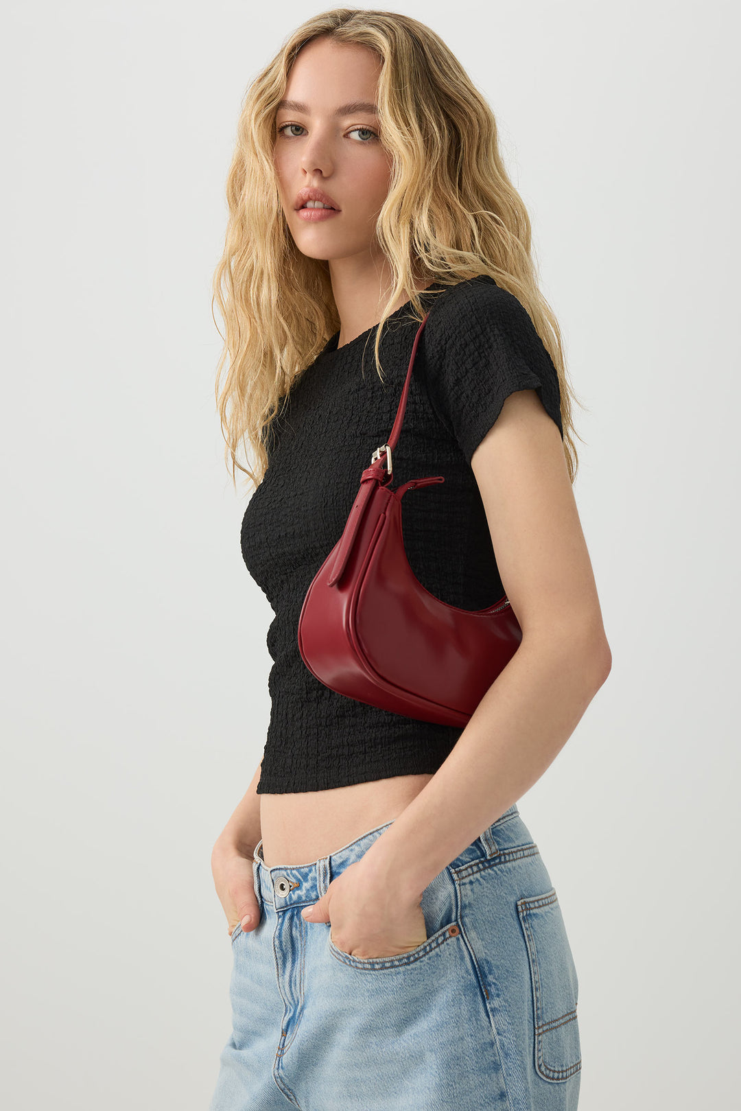 Faux Leather Shoulder Bag