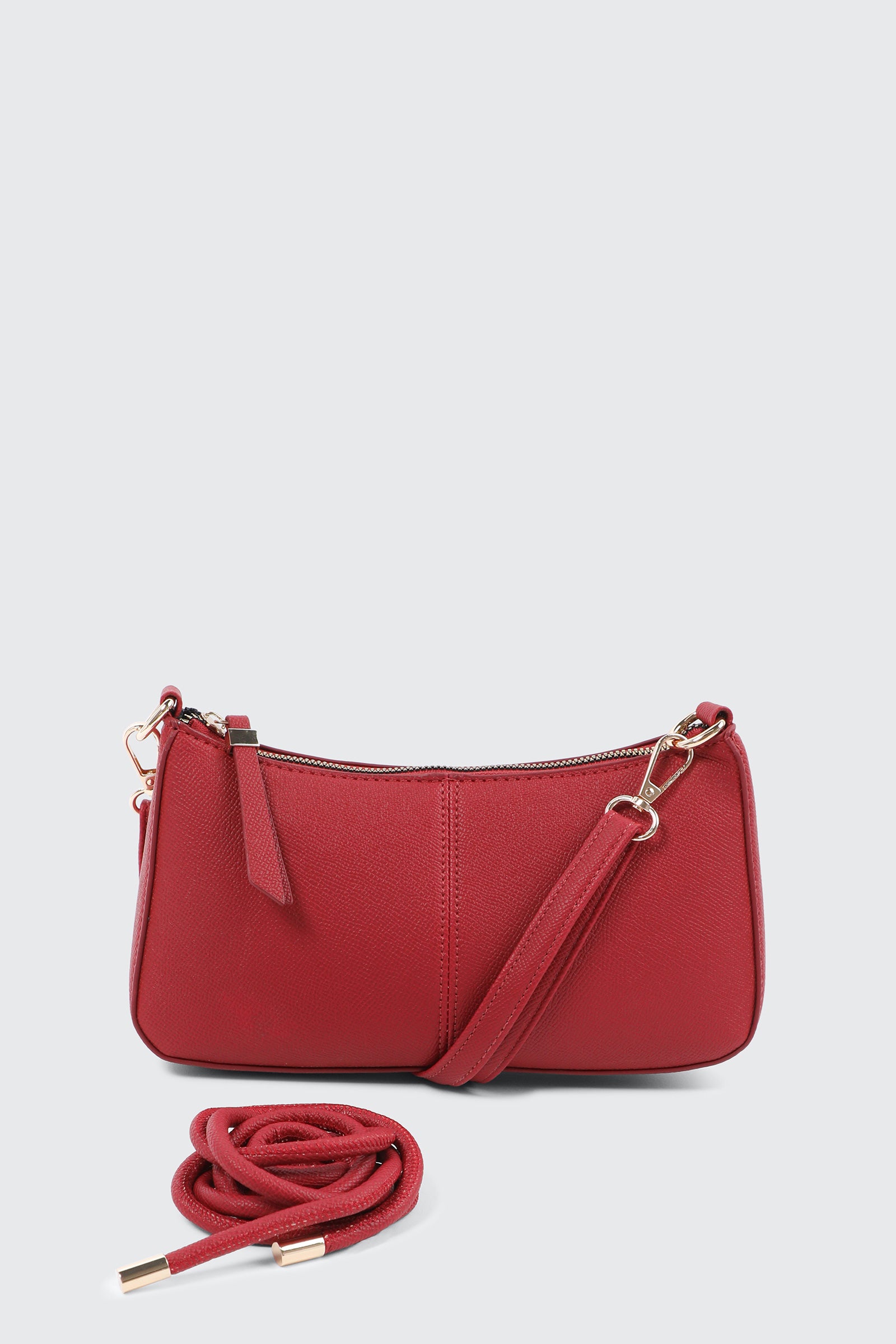 Knotted Handle Shoulder Bag with Crossbody Strap Red | Ardene Canada