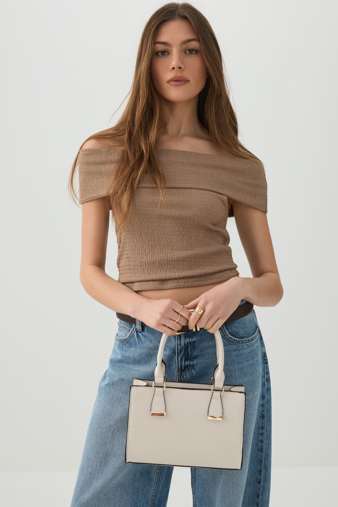 Faux leather Small Structured Handbag