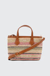 Striped Straw Weave Tote