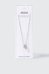 14K White Gold Plated Interlocking Loop Necklace