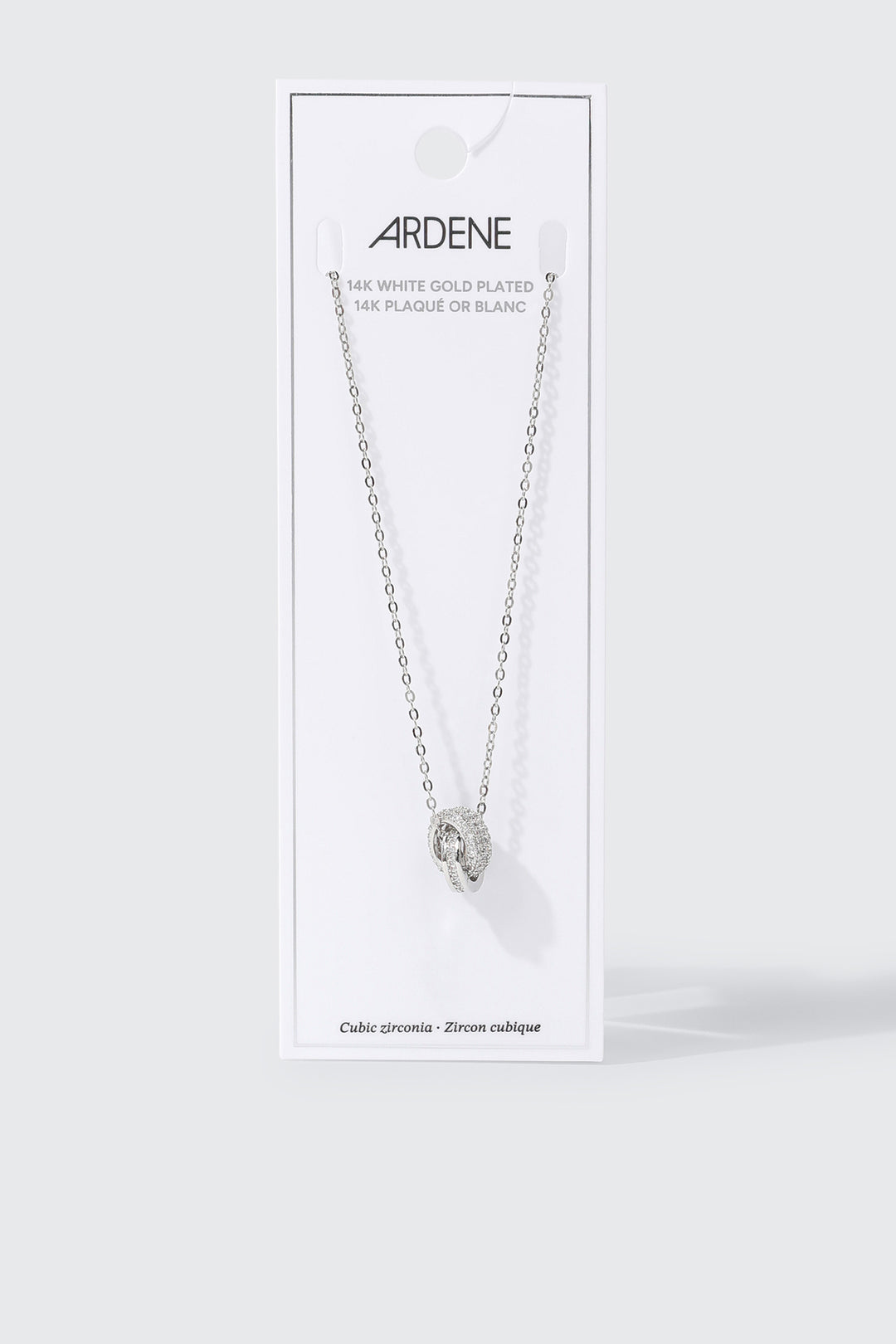 14K White Gold Plated Interlocking Loop Necklace