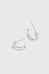 14K White Gold Plated Hoop Earrings