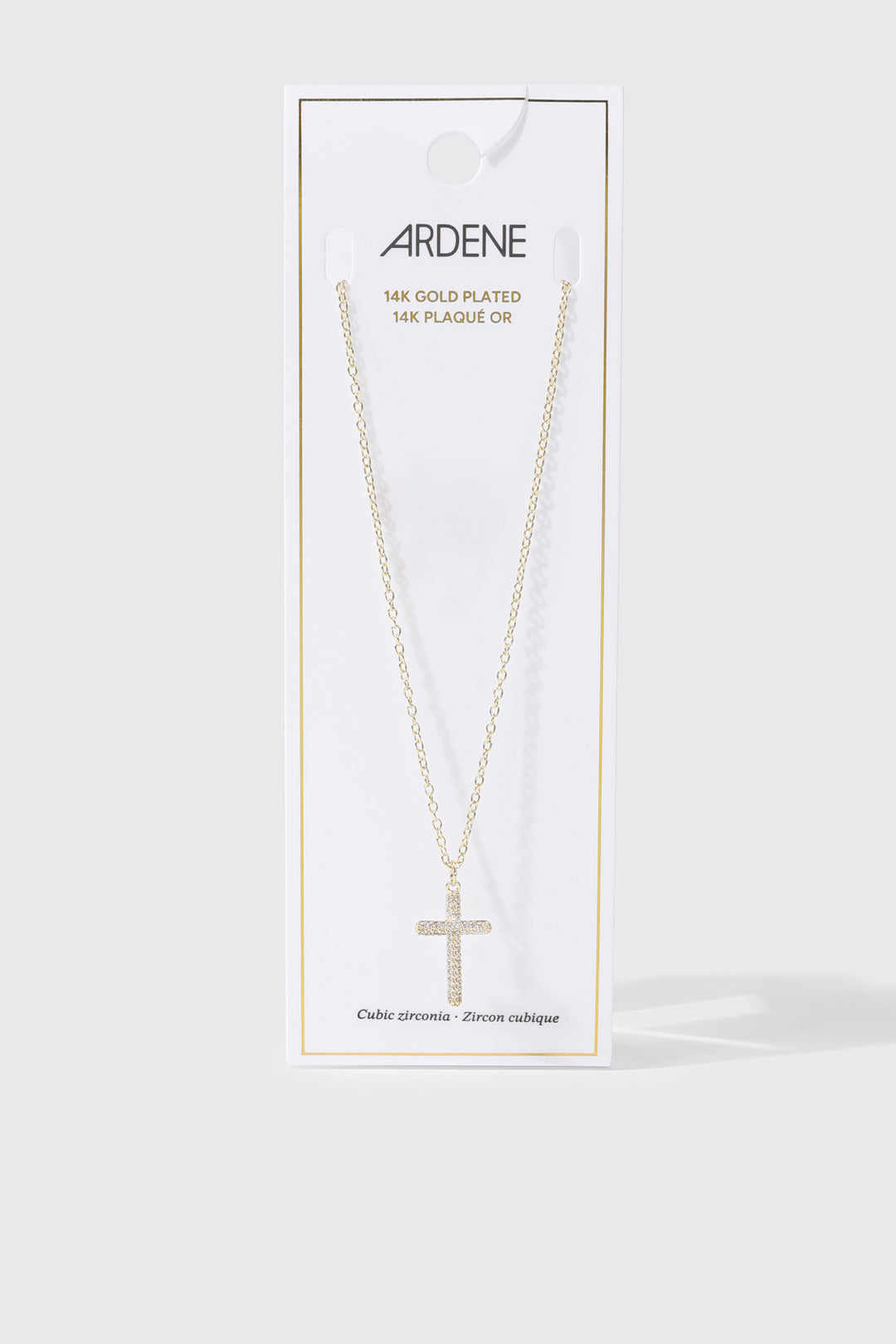 Collier croix plaqué or 14K