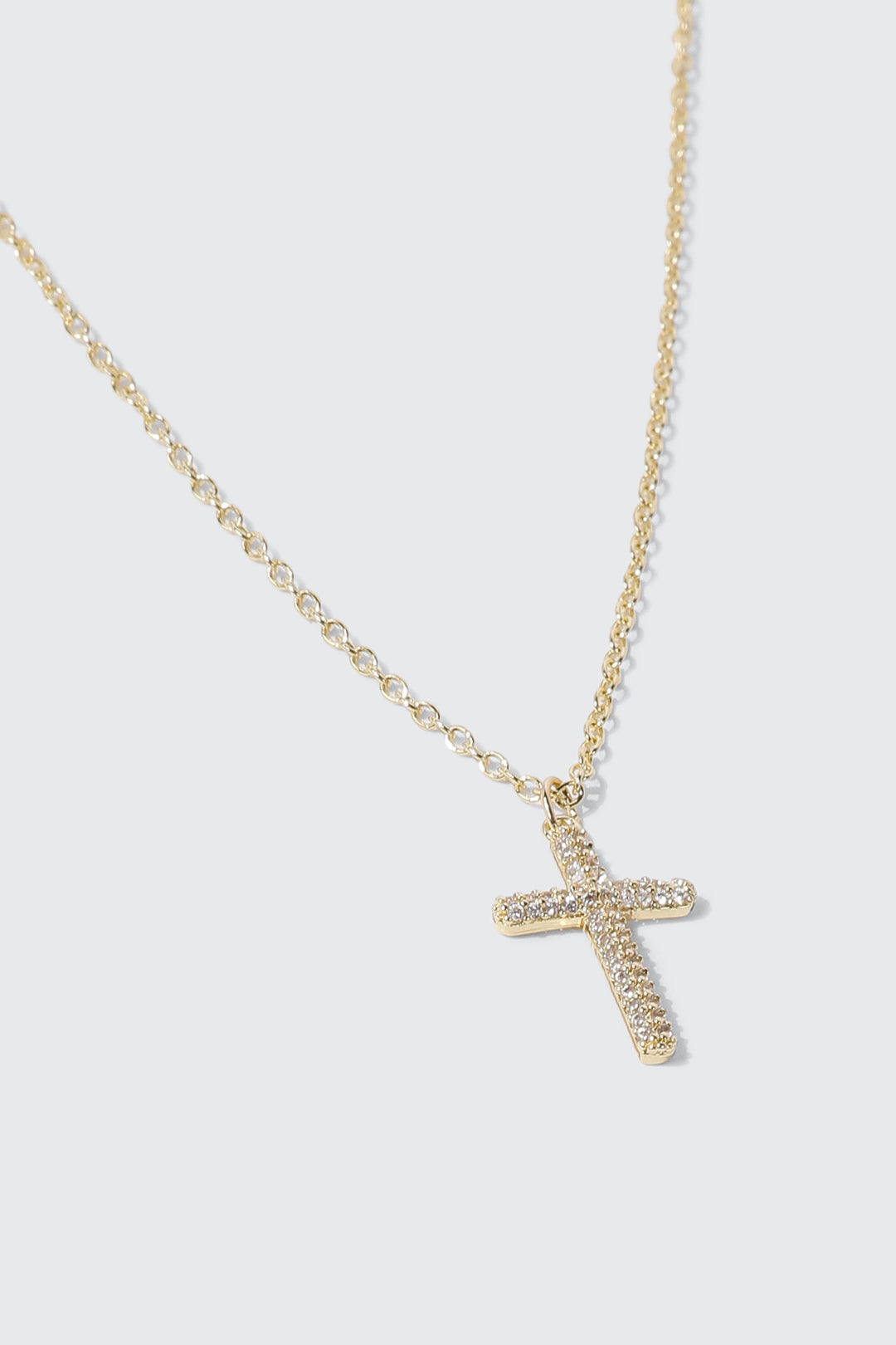 Collier croix plaqué or 14K