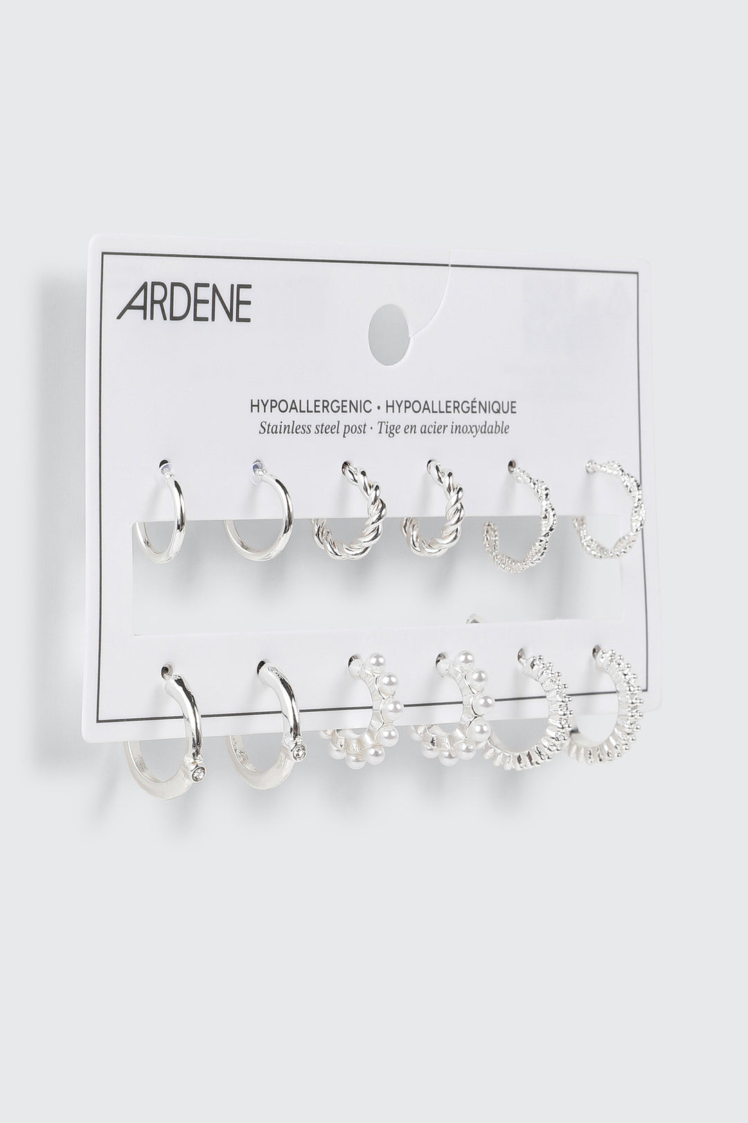 Lot de 3 paires d'anneaux torsadés