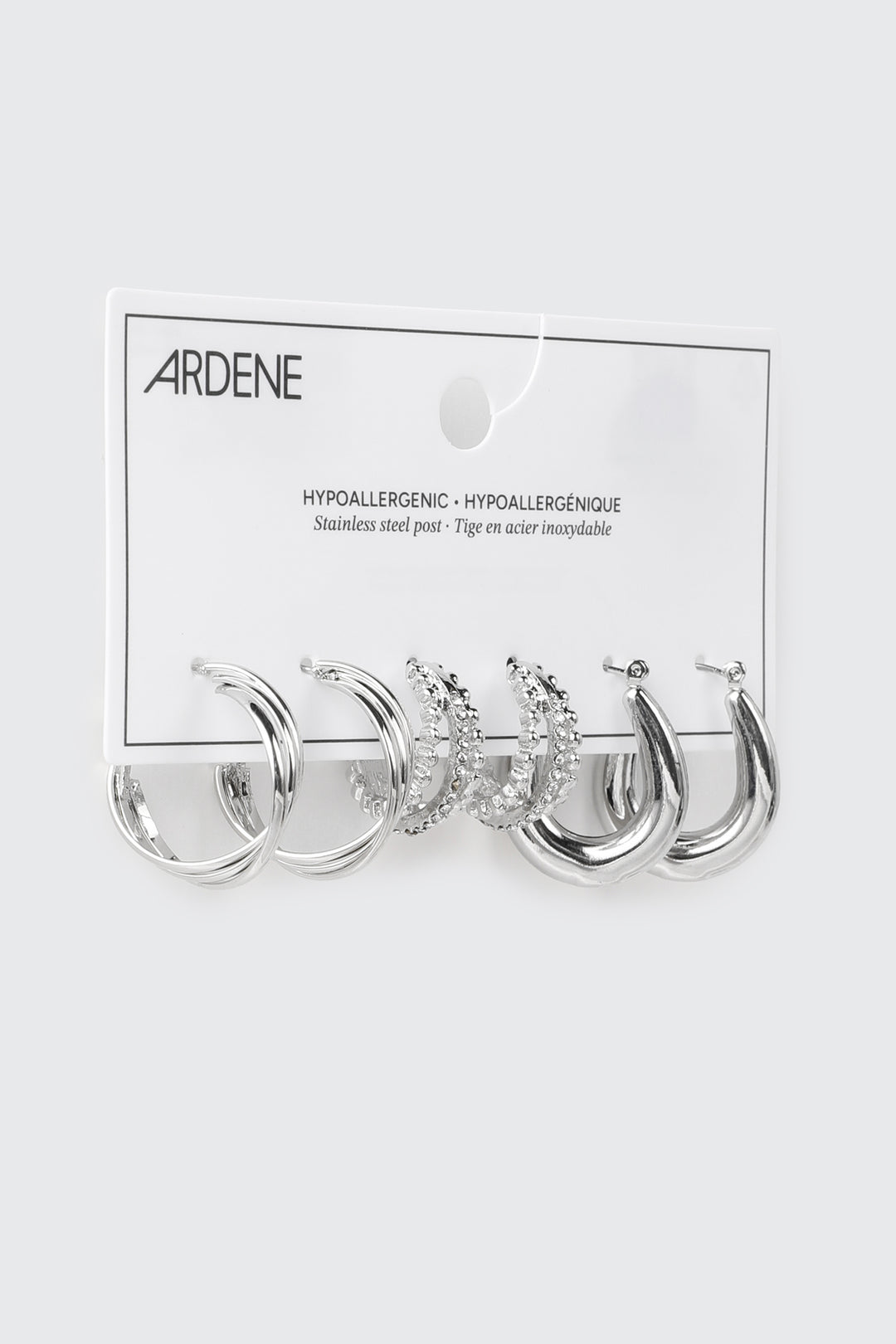 3 paires d’anneaux variés