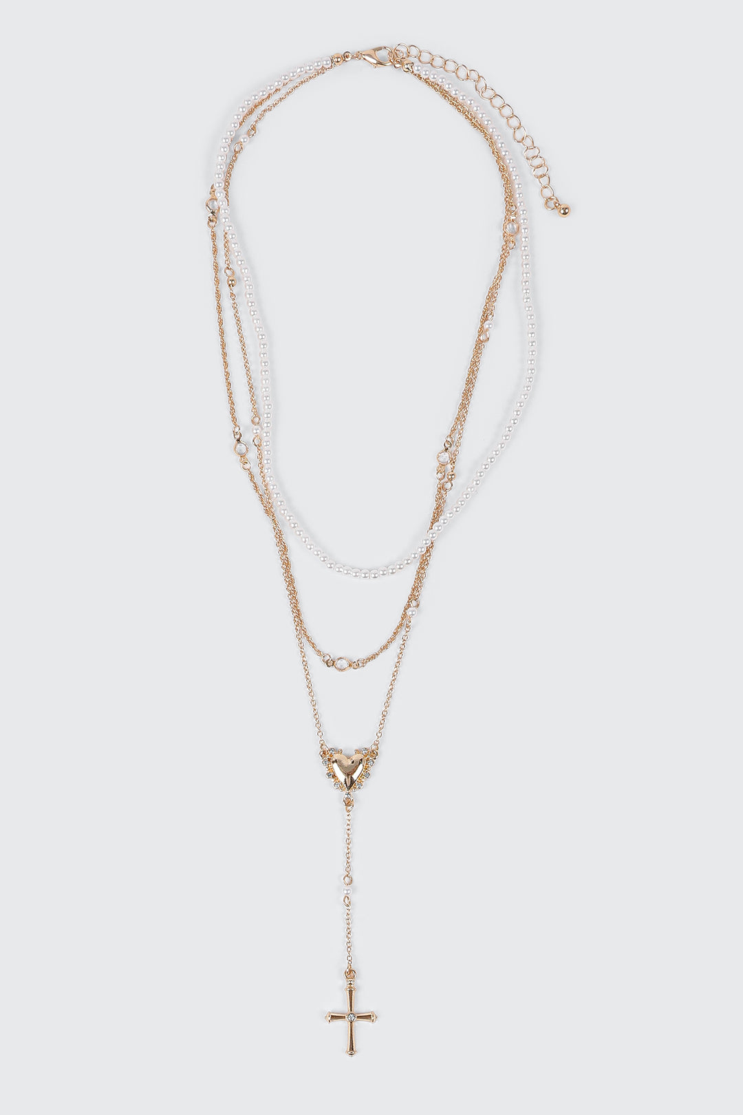 Layered Pearl Charm Necklace