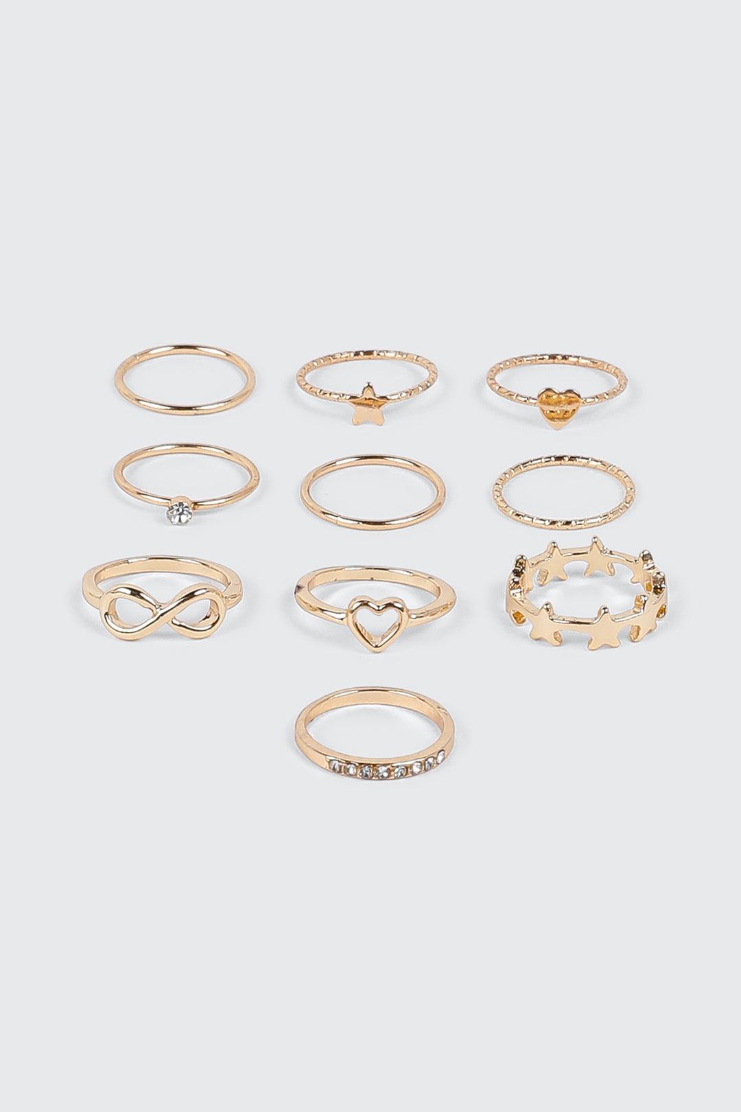 10 Ring Star Heart Set