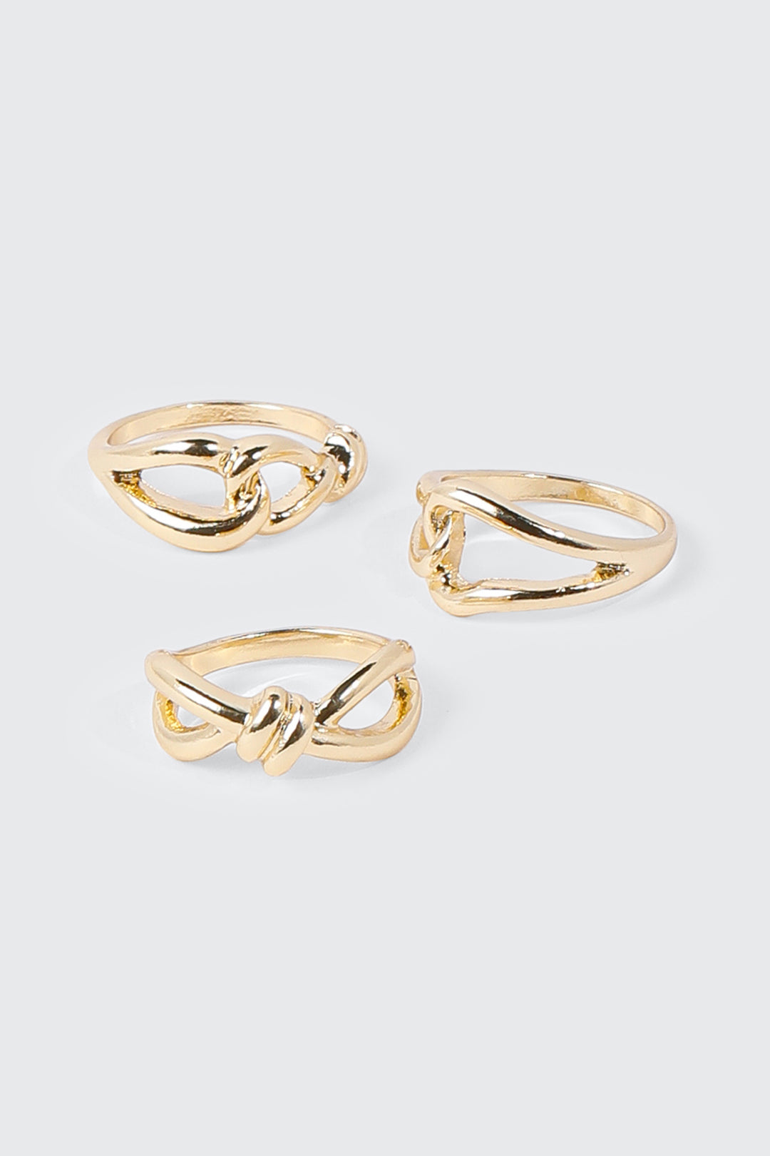Lot de 3 bagues torsadées nouées