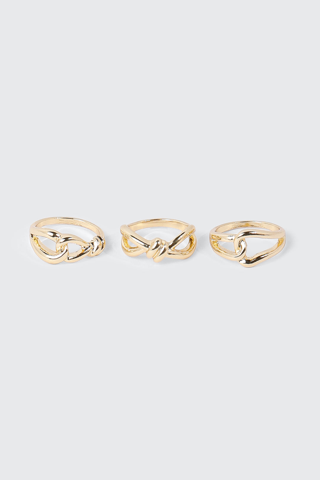 Lot de 3 bagues torsadées nouées