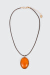Collier cordon à pendentif ovale