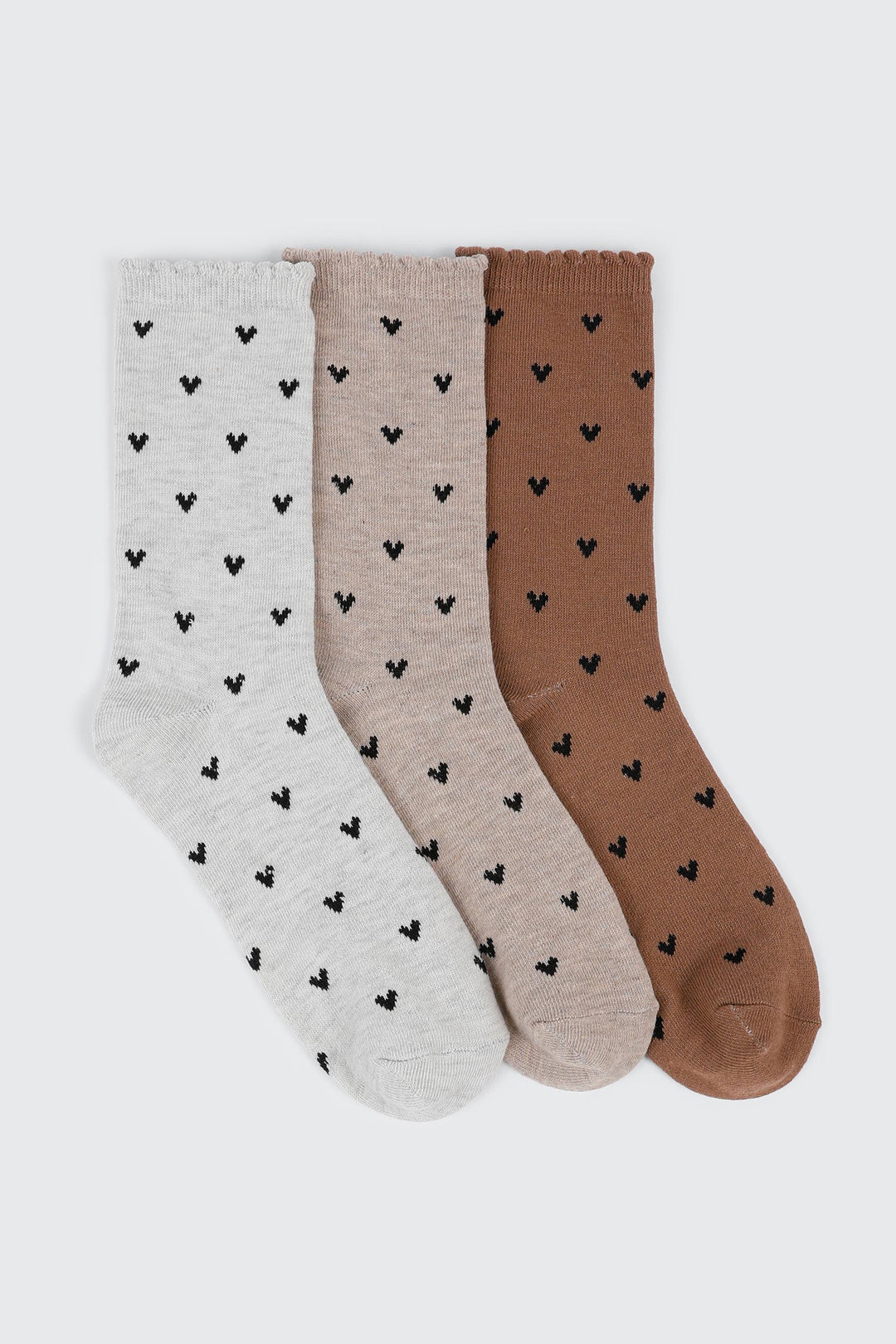 Heart Print Crew Socks