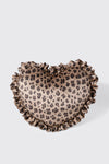 Leopard Ruffle Heart Velvet Pillow