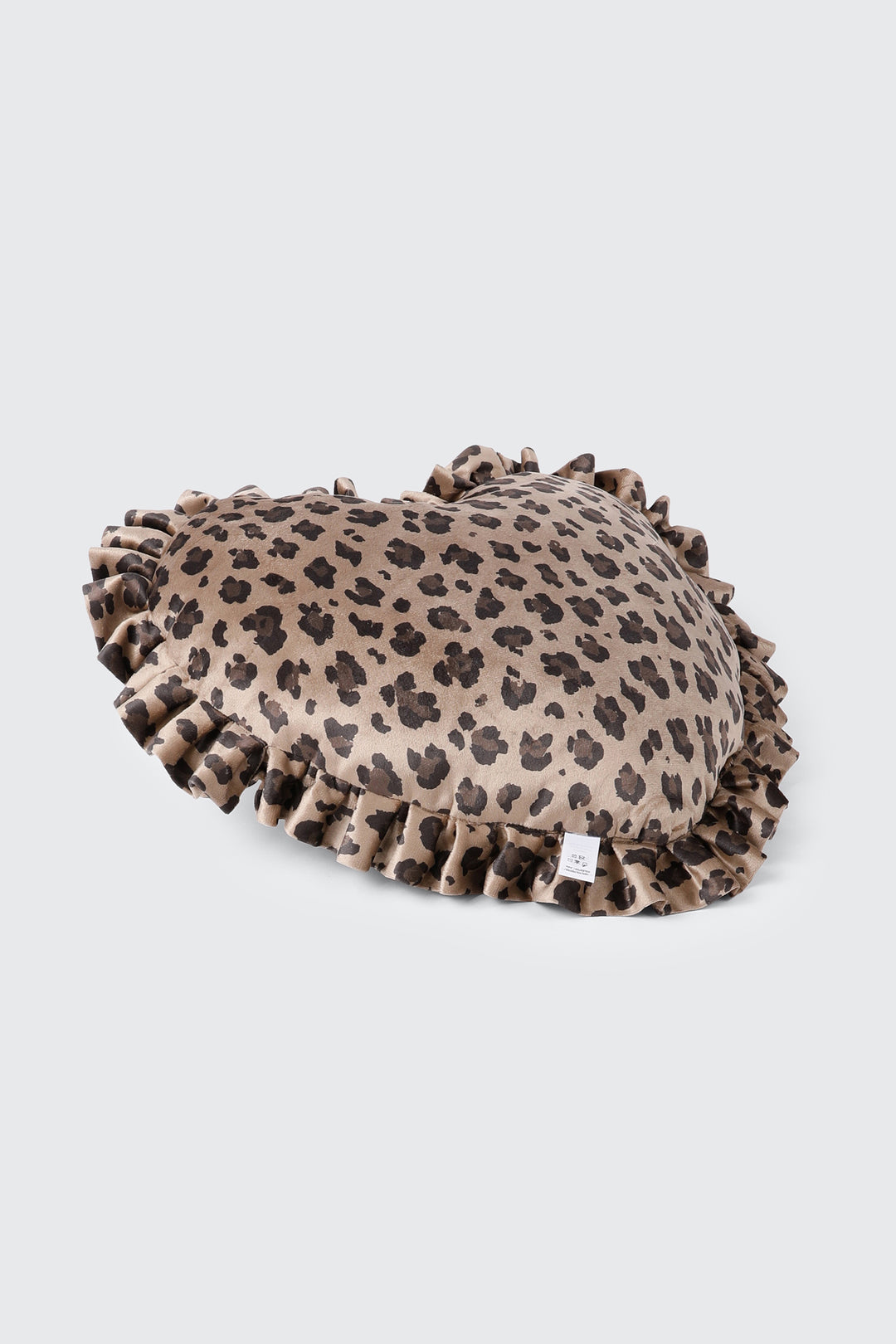 Leopard Ruffle Heart Velvet Pillow