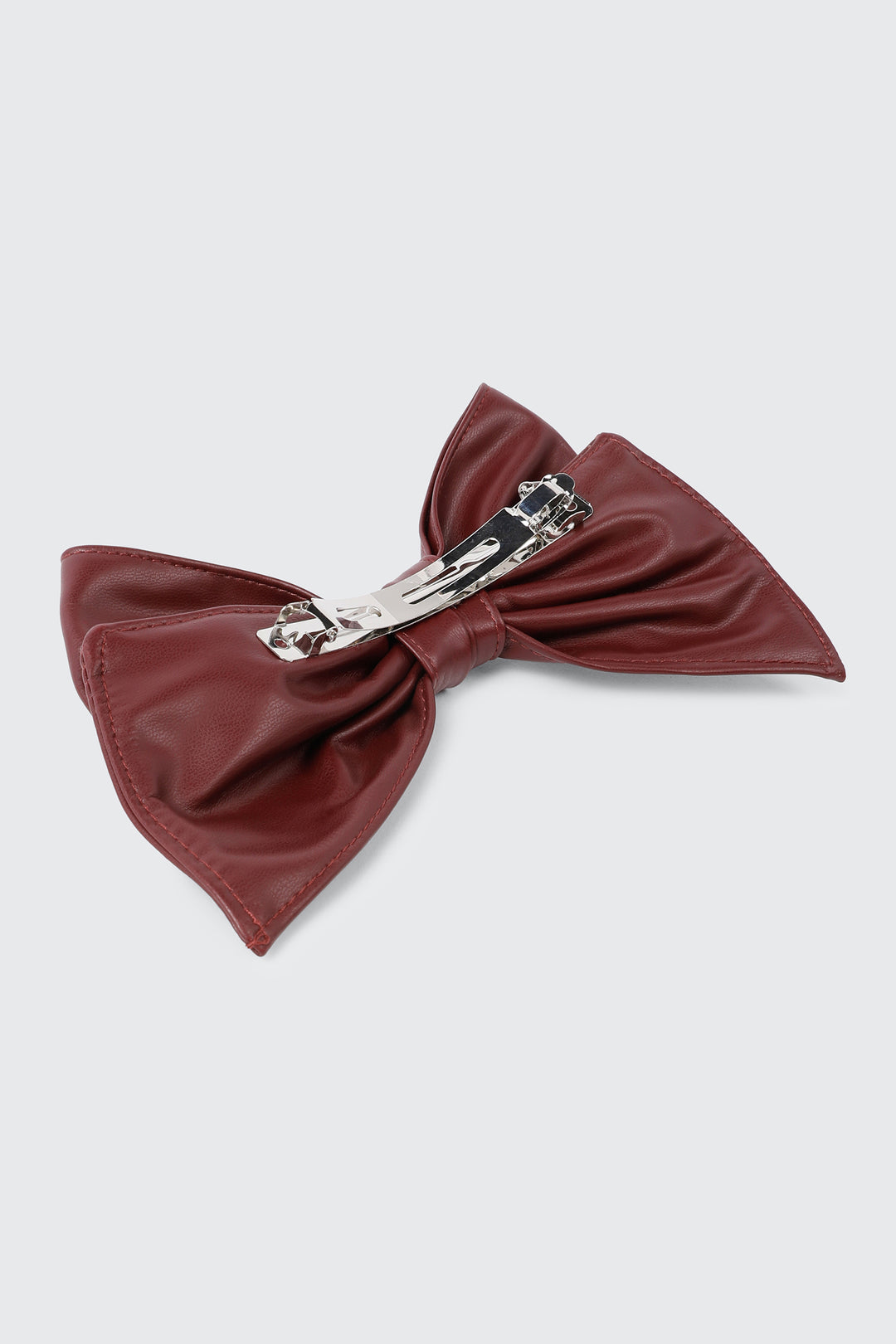 Faux Leather Bow Barrette