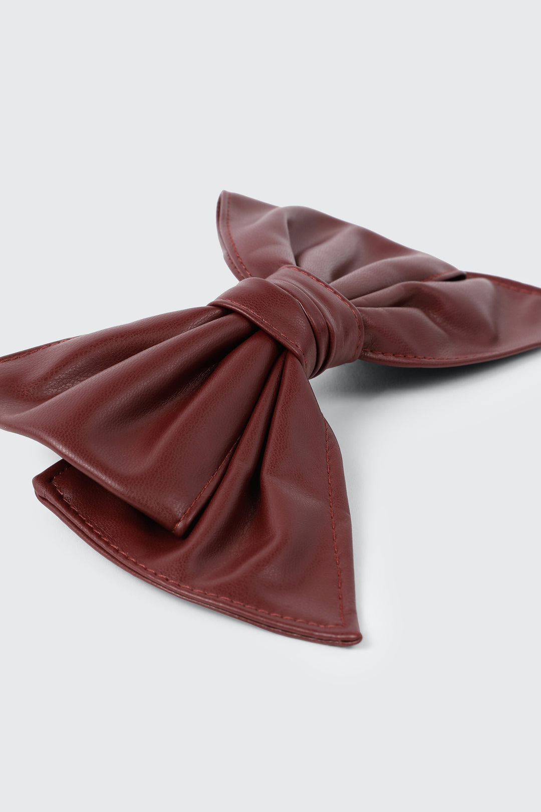 Faux Leather Bow Barrette