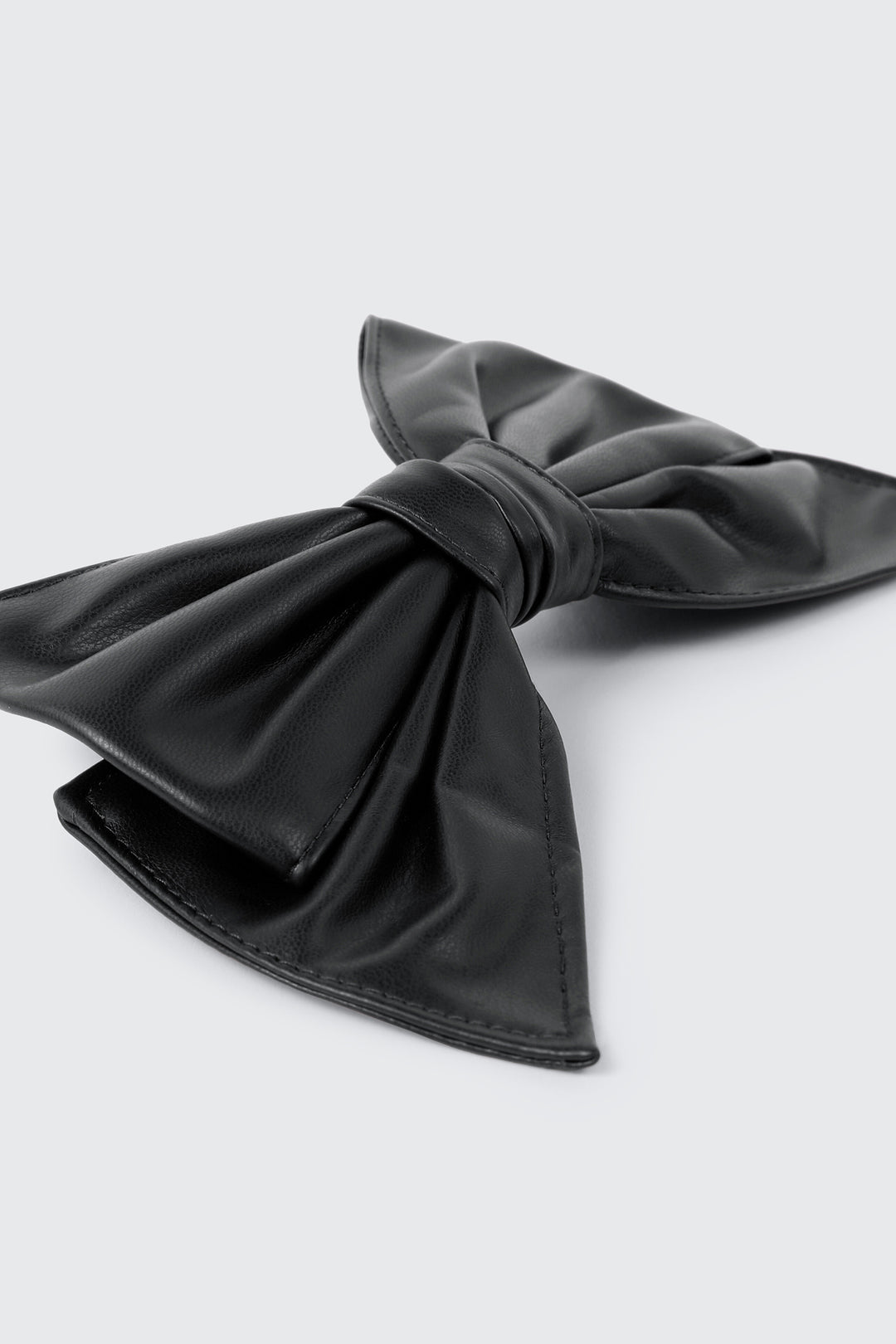 Faux Leather Bow Barrette
