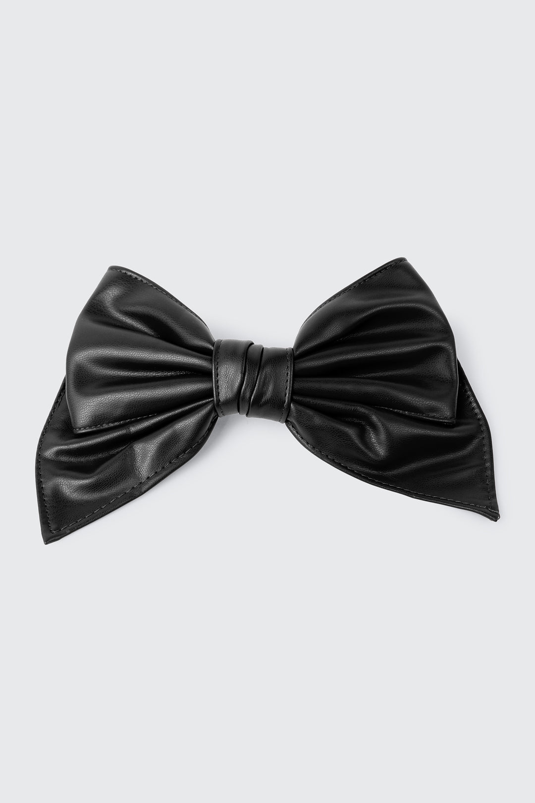 Faux Leather Bow Barrette