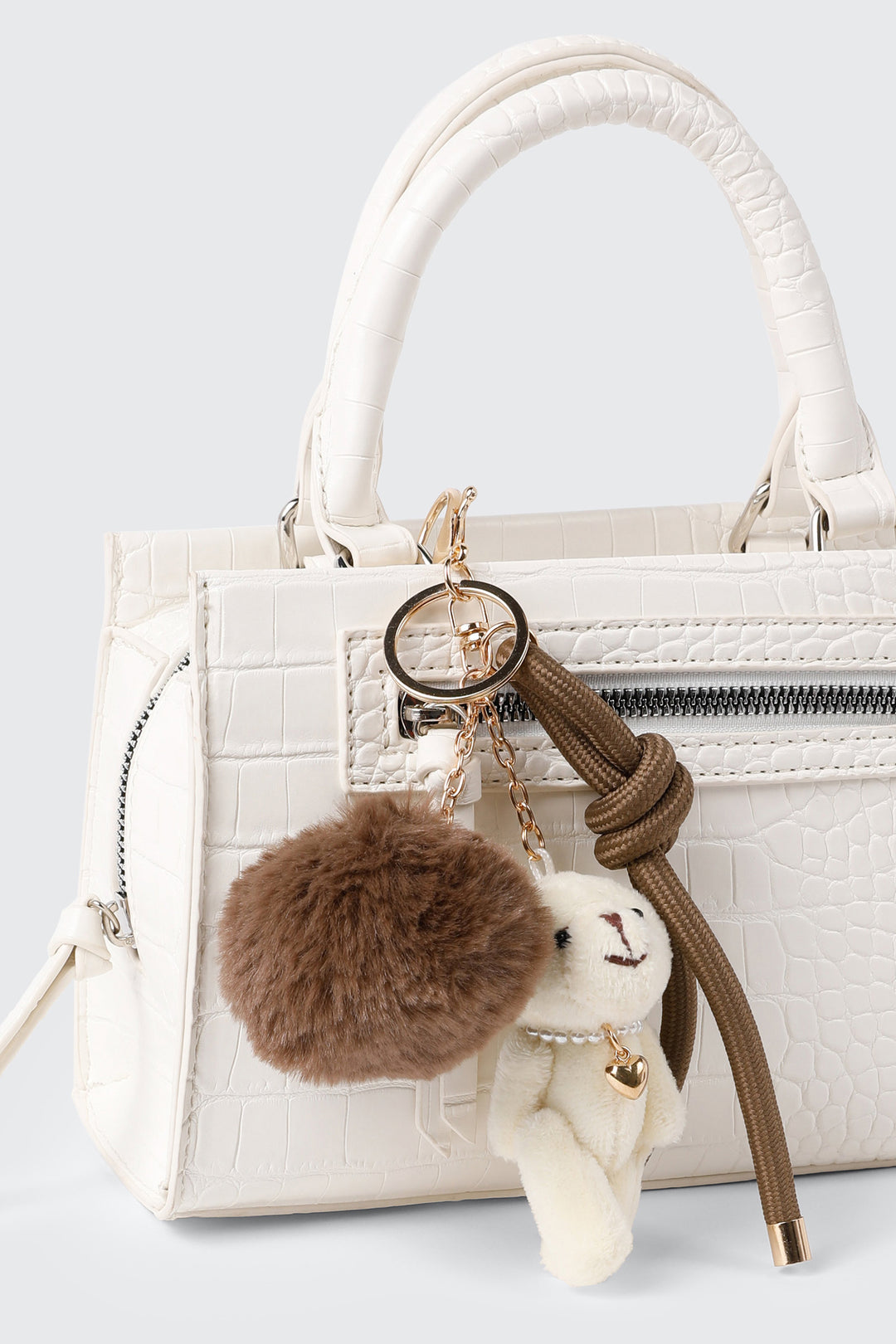 Porte-clés breloque ours en peluche